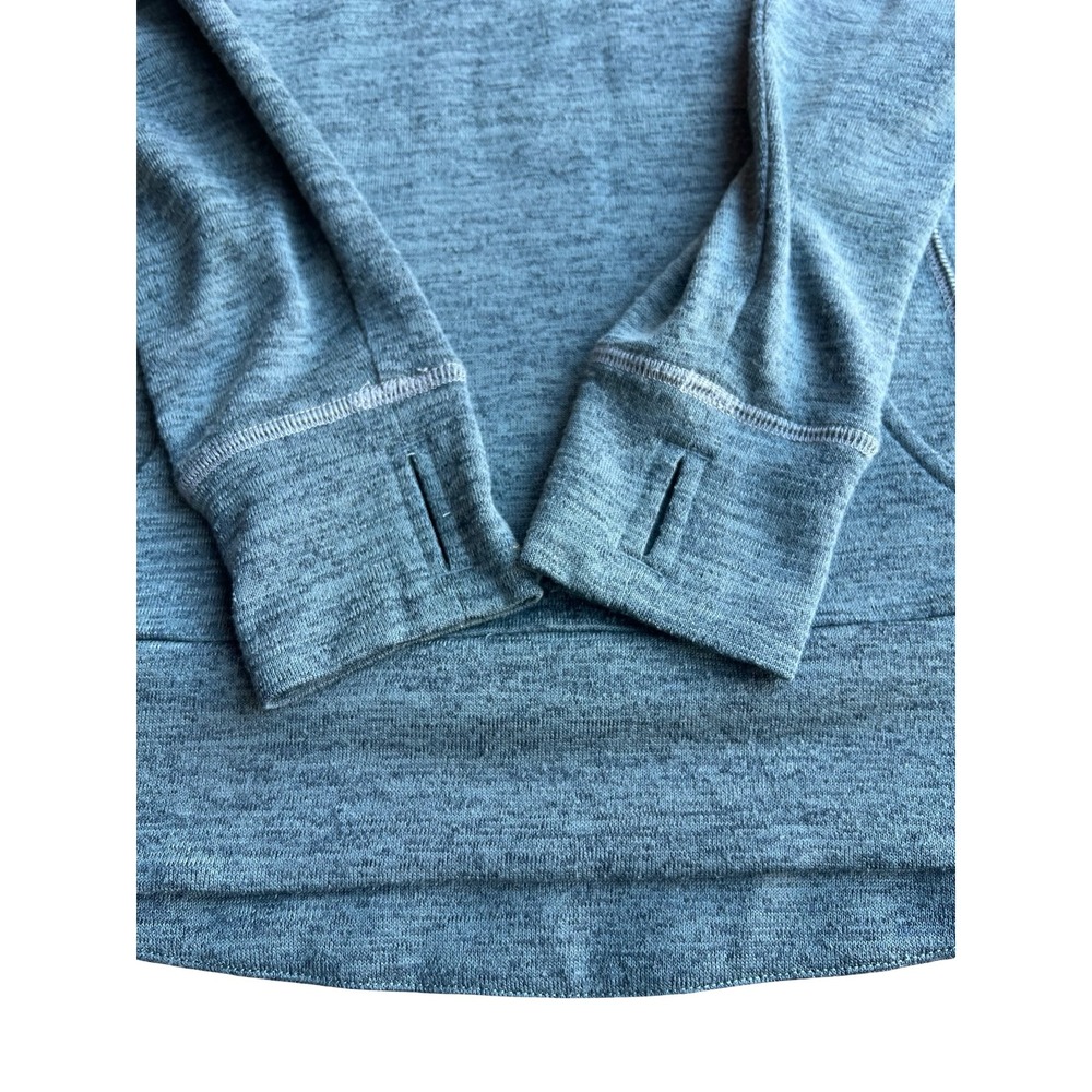 Kuhl Teal-Gray Cowl Neck S Pullover Thumbholes Pure Madness Beer Branded Outdoor - Picture 4 of 9